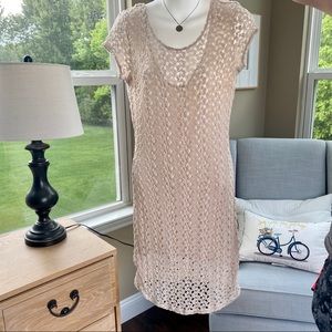{Free People} Cream Knit Crochet Dress